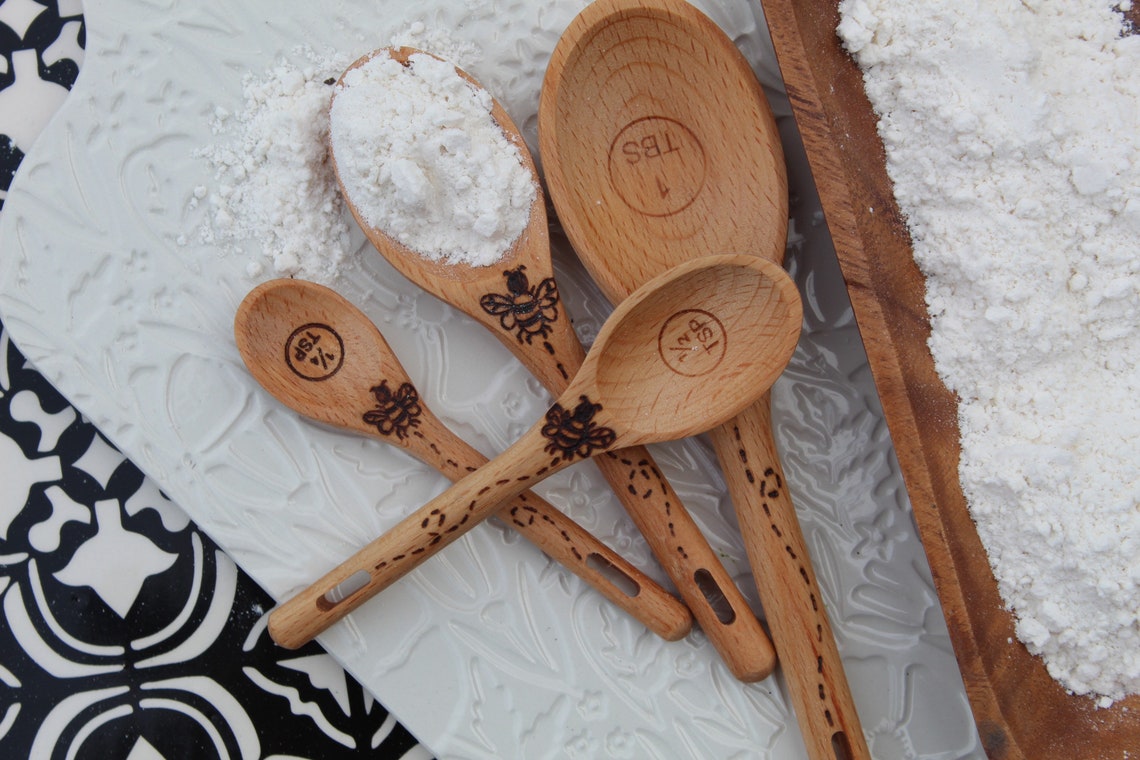 Olive Wood Turner measuring spoons wood turner Etsy