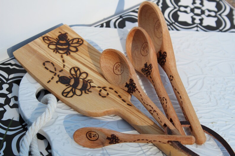 Olive Wood Turner measuring spoons wood turner Etsy
