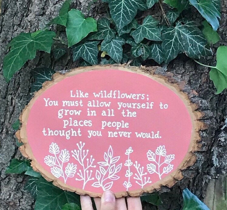 Wildflower Sign Farmhouse Sign Flower Quote Flower Wood Etsy
