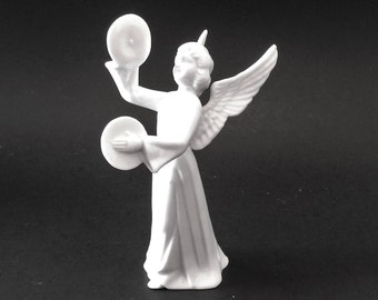 Vintage Angel Figurine, Gift for Musician, Angel Playing Cymbals