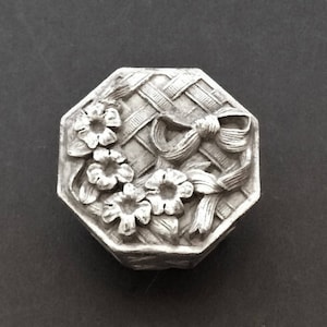 Vintage Pewter Trinket Box, Ring Holder