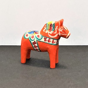 Dala Horse Figurine, Swedish Art, Miniature Floral Horse Statue