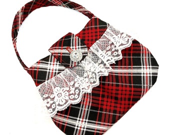 Girls Plaid Red and Black Christmas Purse