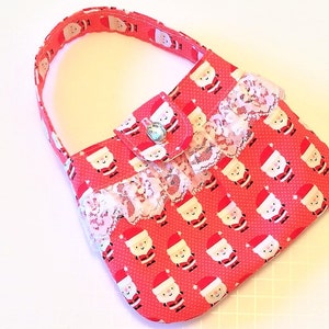 Little Girls Santa Christmas Purse, Red and White, Dress Up