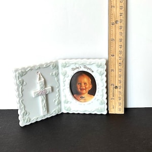 Small Baby Baptism Picture Frame, 2 x 3, Religious Gift