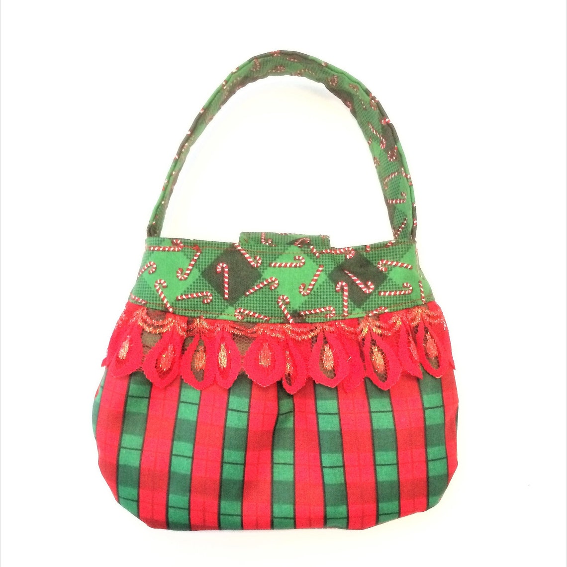 plaid christmas purse