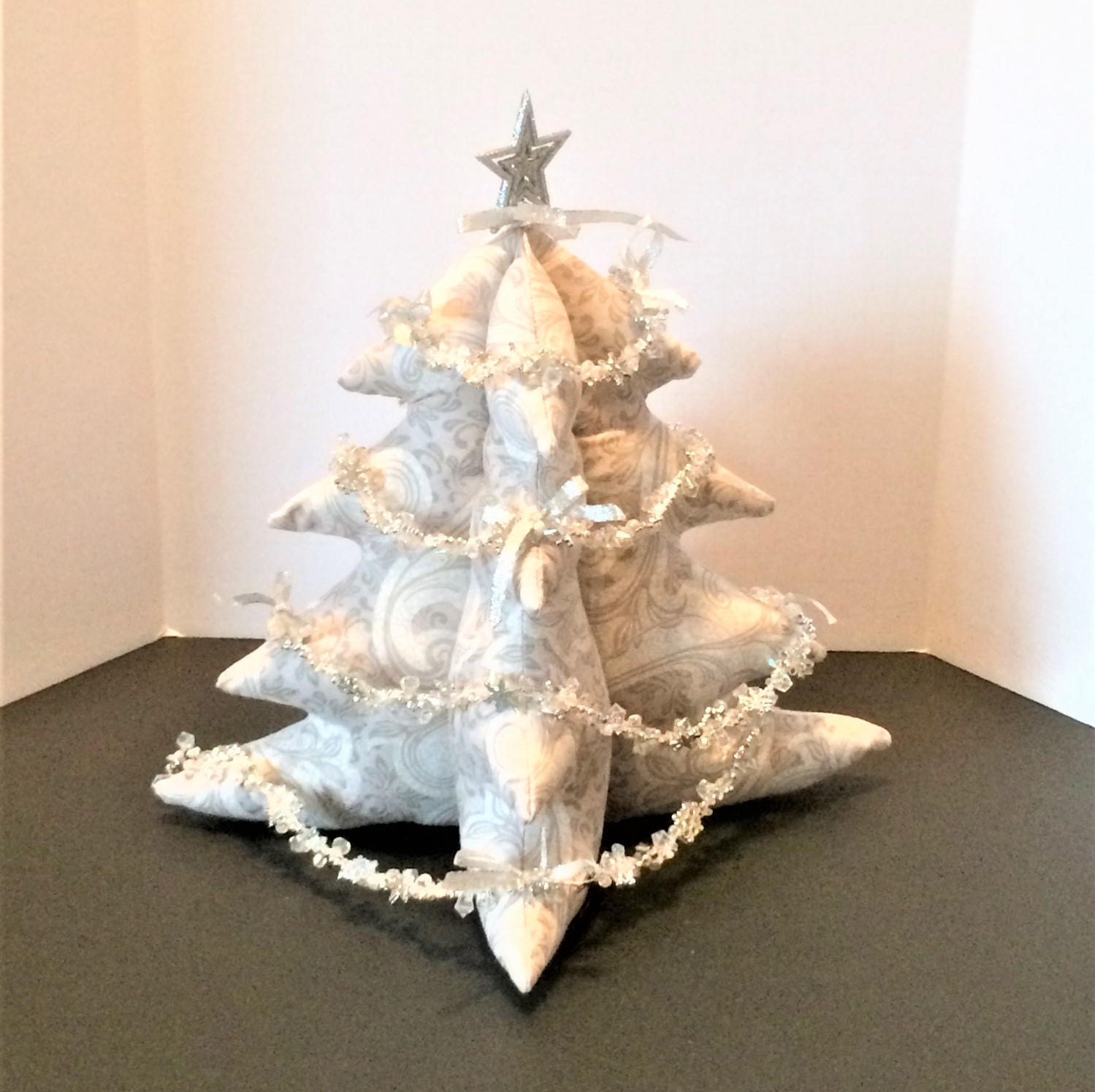 Christmas Tree Silver Tree Table Top Tree 3D Fabric Tree Etsy