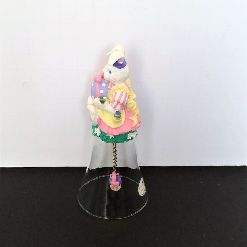 Easter Bunny Collectible Bell, Easter Decor, Bunny Painting Eggs image 6