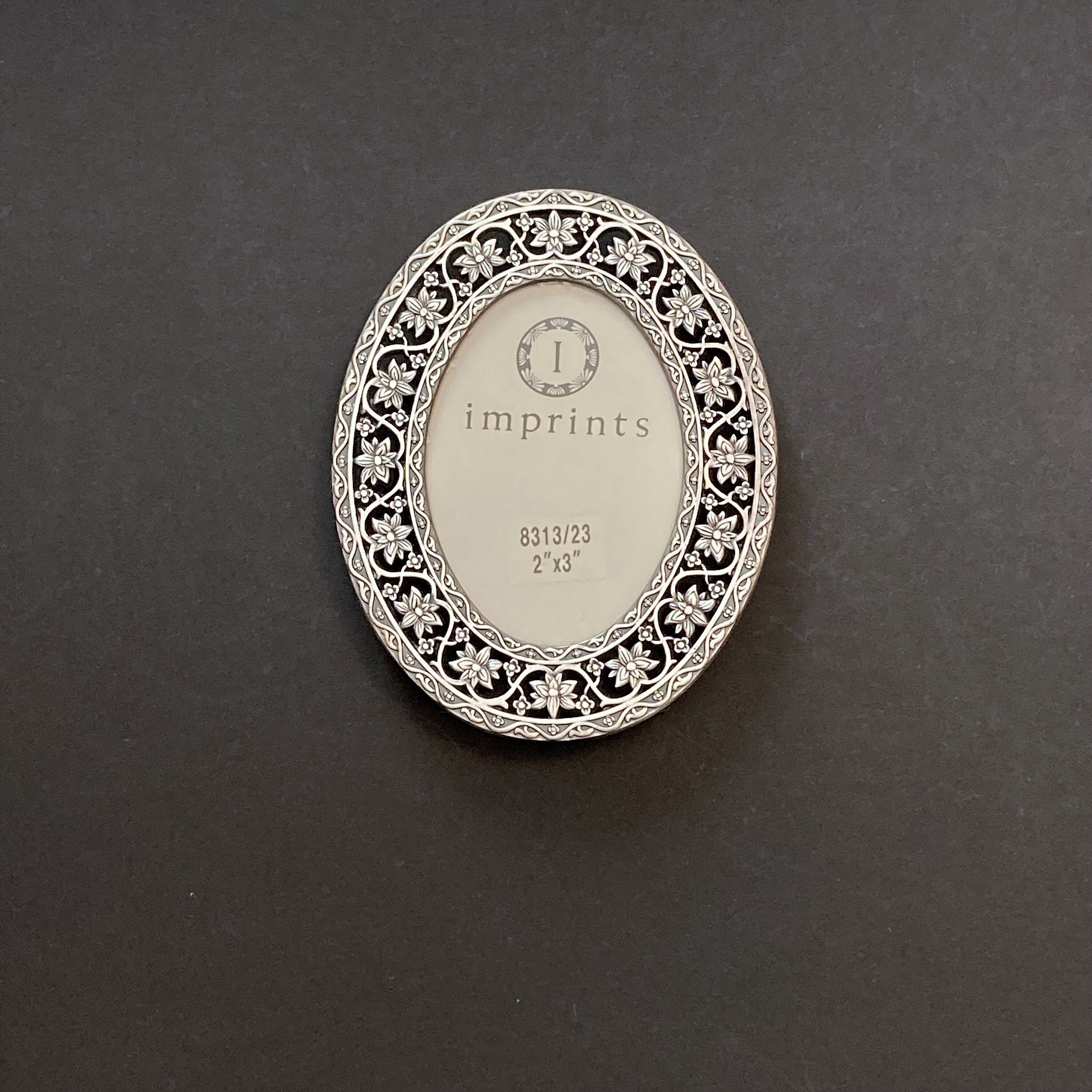 Small Oval Picture Frame 2 x 3 Silver Tone By Imprints Etsy