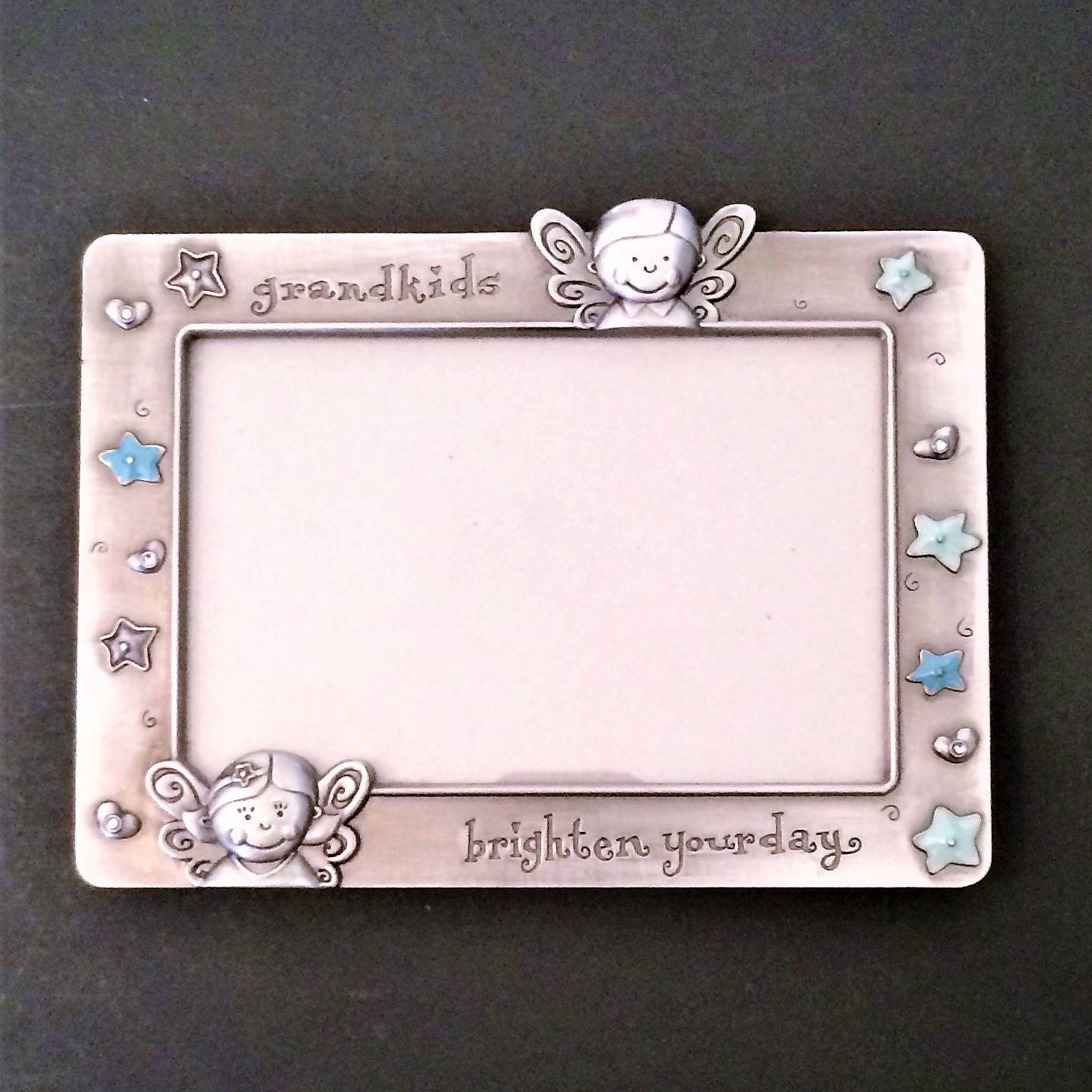 Vintage Silver Toned Picture Frame 4 x 6 Grandkids Frame Etsy