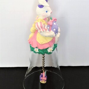 Easter Bunny Collectible Bell, Easter Decor, Bunny Painting Eggs image 8