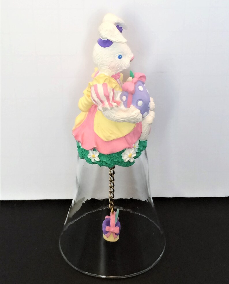 Easter Bunny Collectible Bell, Easter Decor, Bunny Painting Eggs image 8