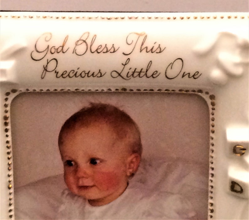 Small Baby Picture Frame 4 X 4 Ceramic Frame Religious Etsy