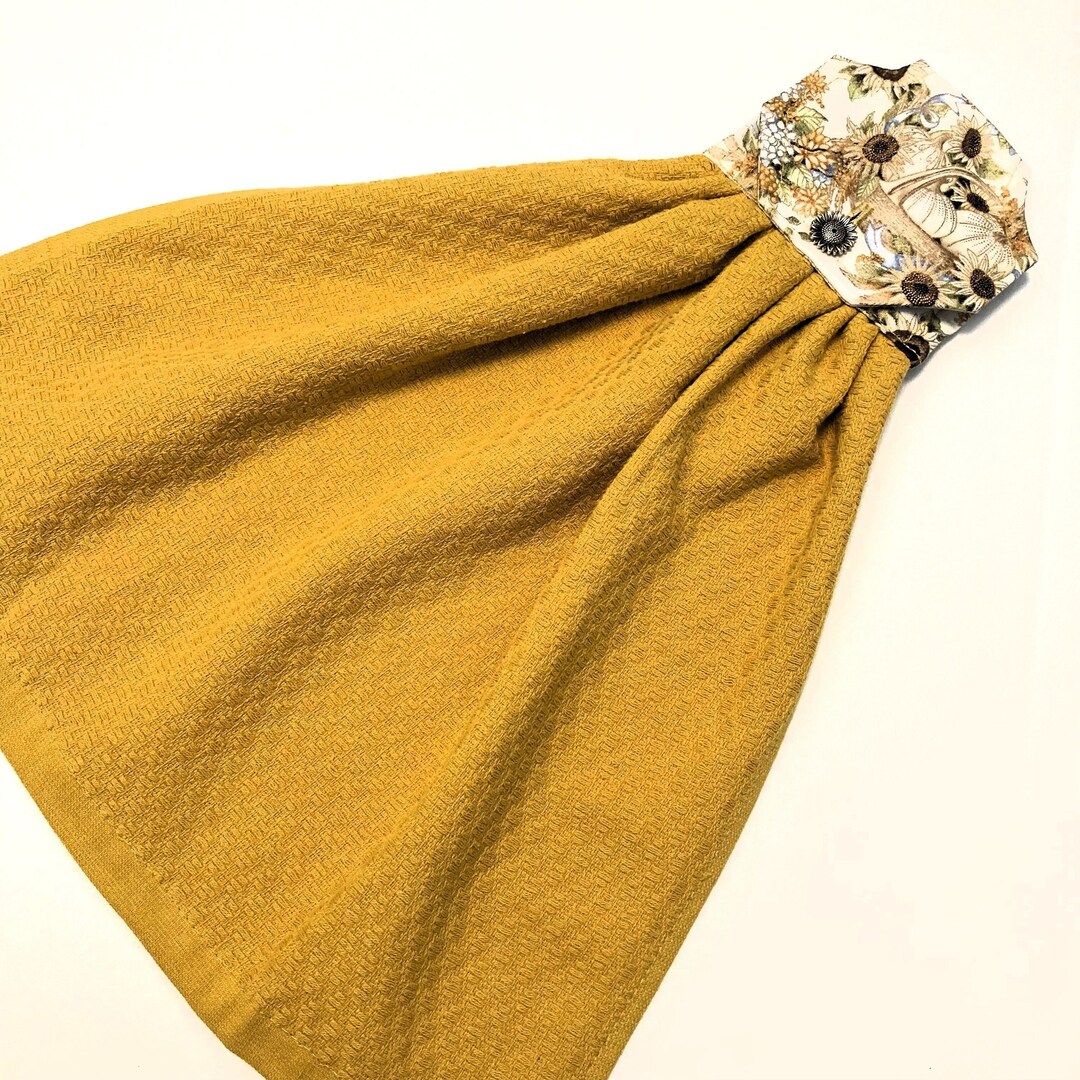 Gold Kitchen Towels Sunflowers and Pumpkins Etsy