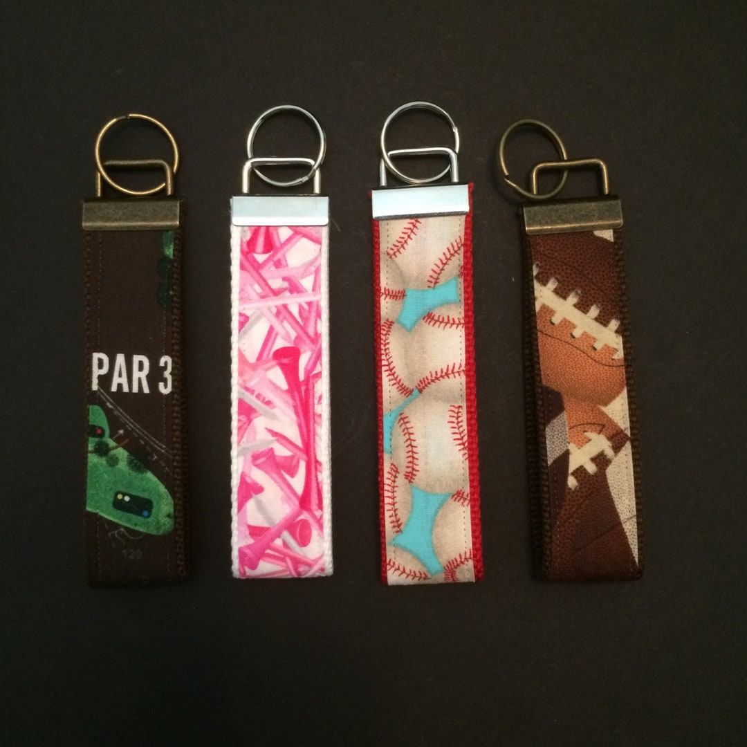Sports Keychain Athletic Key Fob Football Lover Womens Golf Etsy