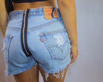 Back Zipper Shorts - Etsy