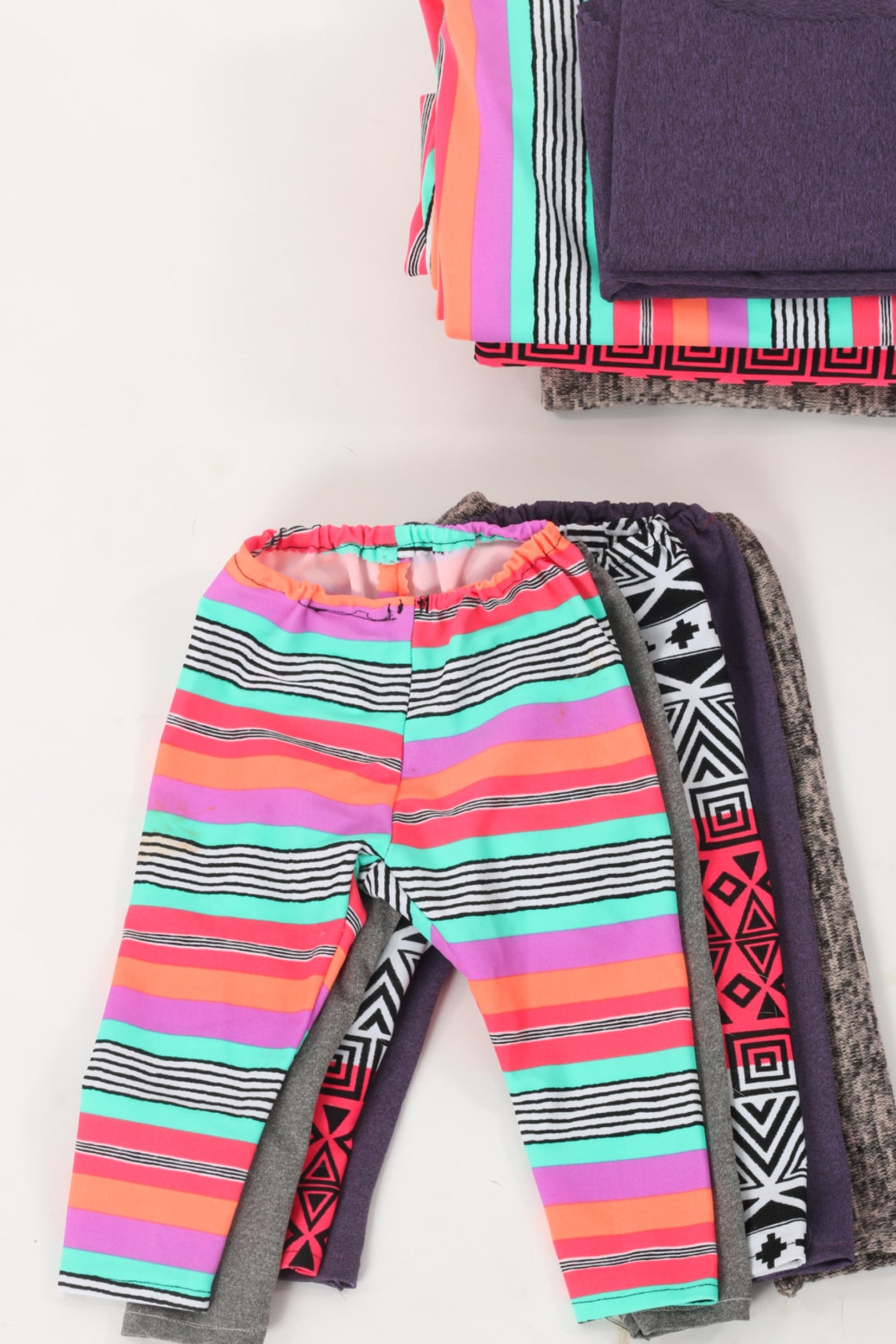 Baby Girl Leggings Super Soft and Stretchy Pink Striped Design Multiple