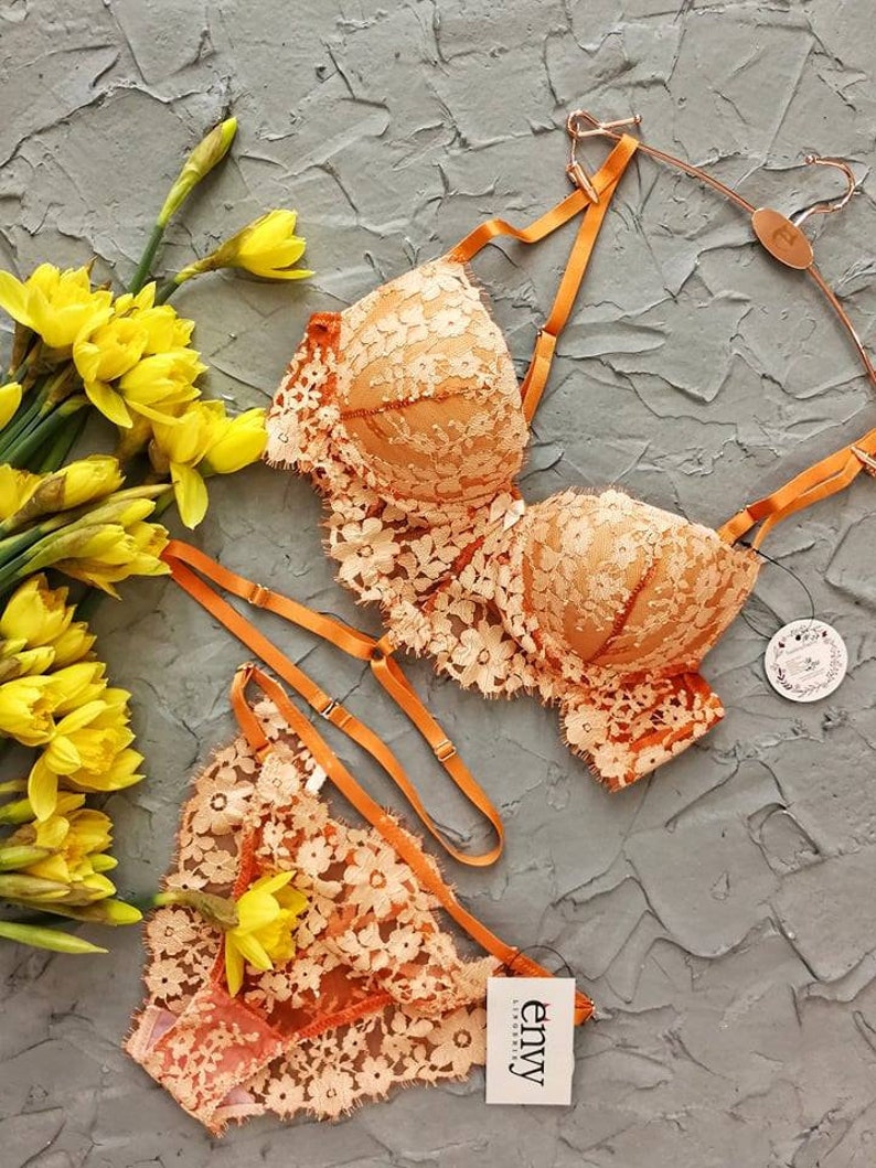 Orange Colour Lingerie Set Exclusive Model Lingerie Etsy