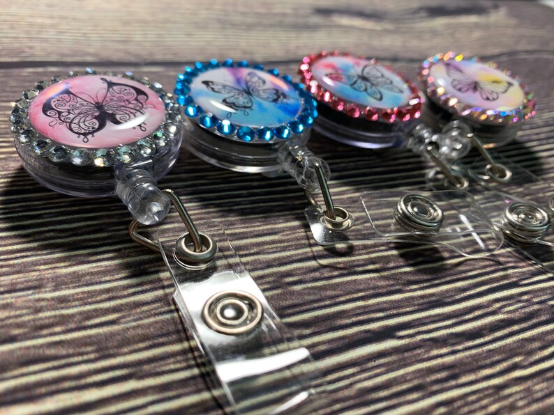 set of 4 Butterfly Badge reels
