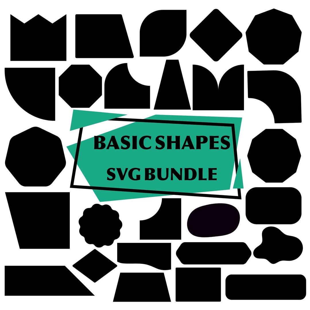 Basic Shapes SVG Bundle: Geometric Clipart,shapes Png,silhouette ...