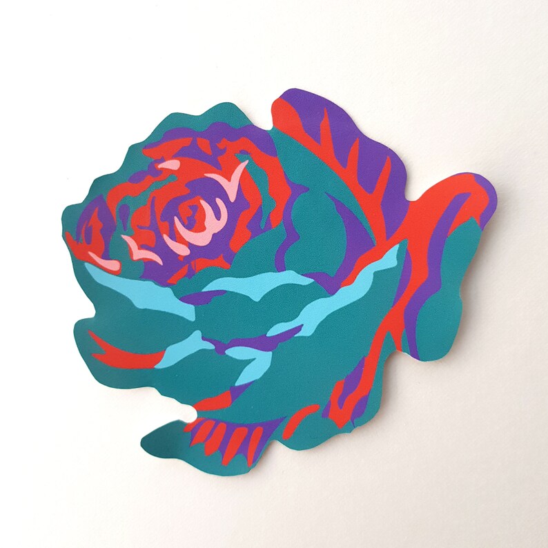 Rose Vinyl Stickers Etsy