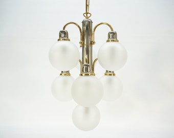 Vintage Pendant Lamp / Atomic / White / Bubble Lamp / Sputnik Chandelier / Molecule Light / Mid Century Modern / Space Age / Hanging Light