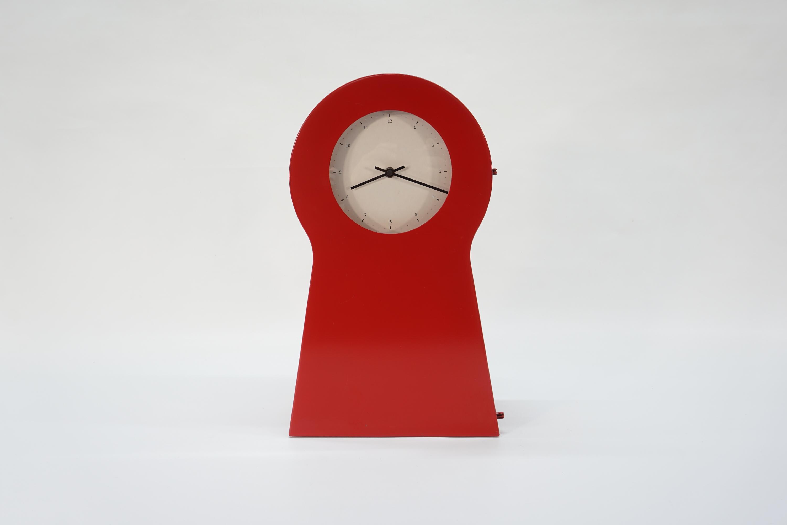 Vintage IKEA PS Red Clock Cabinet: Thomas Eriksson Design, 90s