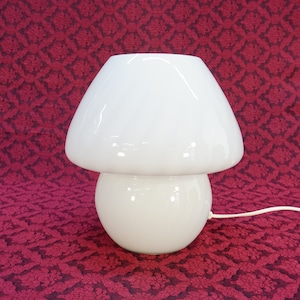Vintage Murano Glass Table Lamp / Mushroom Lamp / 80s / Mid Century Modern / Space Age / Bedside Lamp / Retro Light / Murano Swirl Lamp