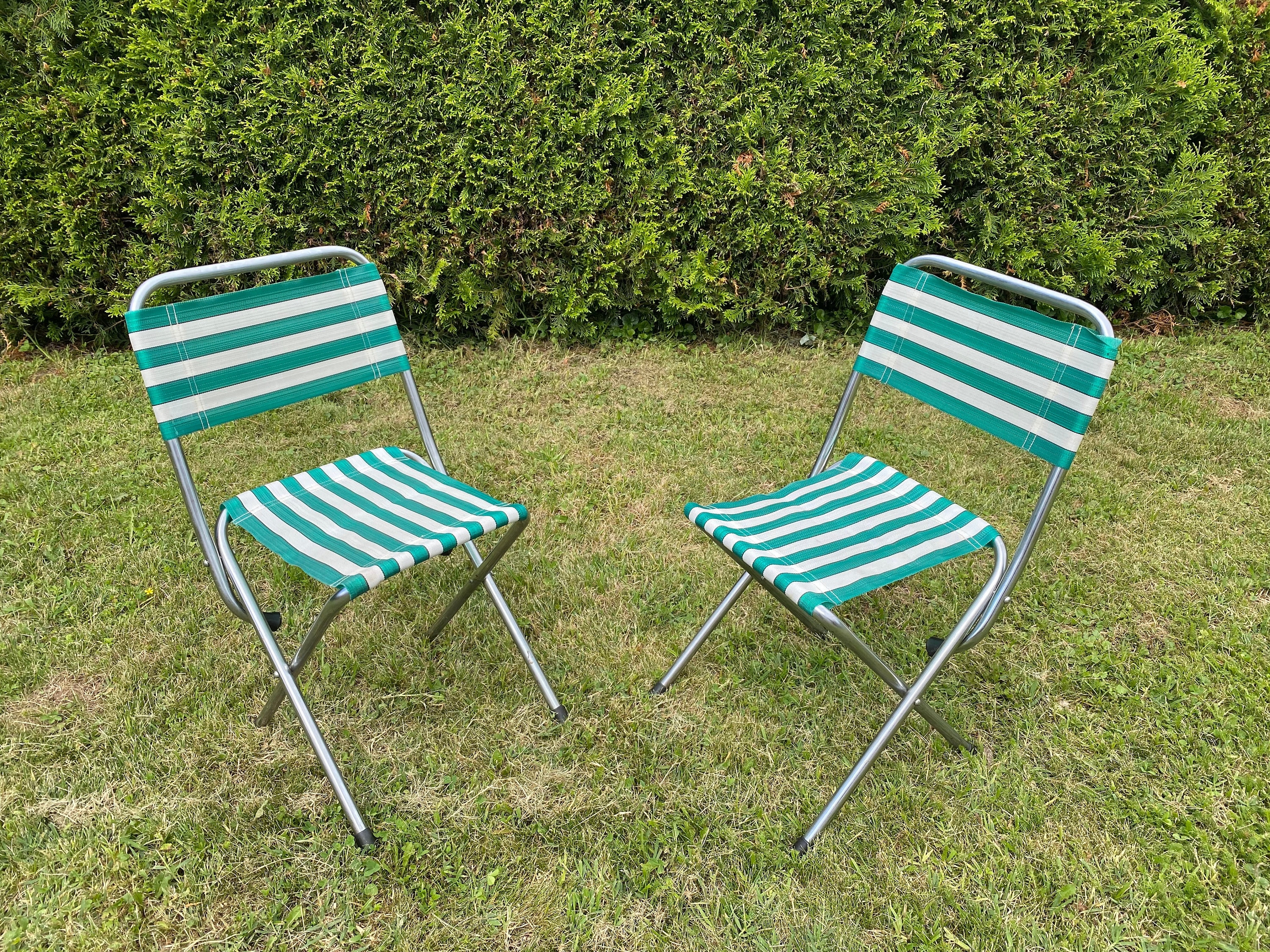 Vintage Folding Chair Retro Beach Chair Set of 2 Patio Chair Camping Furniture Retro Chair 70s Van Chairs Vintage Furniture Etsy