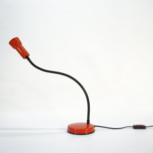 Vintage Desk Lamp / Postmodern Veneta Lumi Lamp / Vintage Table Lamp / Gooseneck Lamp / Adjustable Lamp / Space Age / 80s / Atomic / Red