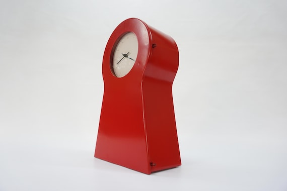 Vintage IKEA PS Red Clock Cabinet: Thomas Eriksson Design, 90s