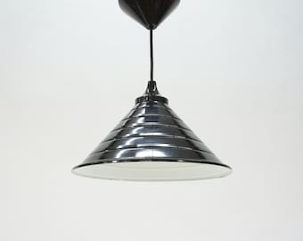 Vintage 1980s Cone Pendant Lamp – Postmodern Memphis Style Retro Hanging Light