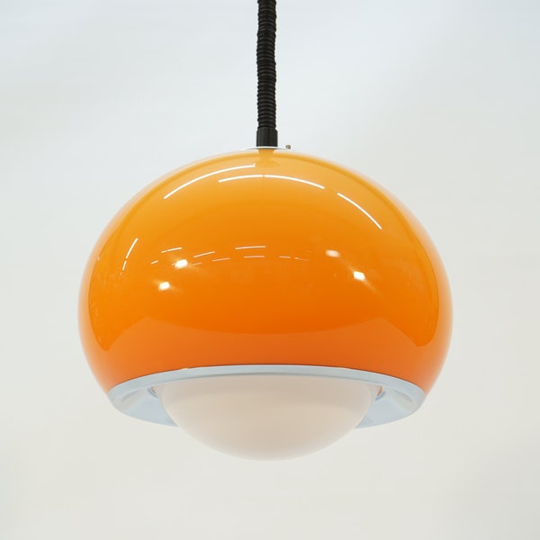 Vintage Pendant Lamp / Retro Hanging Light / Ceiling Lamp / Guzzini Bud / 70s / Space Age / Atomic / Meblo For Guzzini / Mid Century Modern
