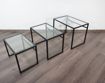 Vintage IKEA Nesting Tables / Set of 3 / Coffee Table / 70s / Mid Century Modern / Minimalist Nesting Tables / Side Table / 70s Sweden