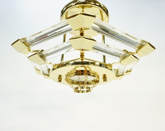lampe ceniling vintage / Lampe Kamenicky Senov / années 80 / Hollywood Regency / Rétro Ceiling Light / Lampe pendentif / Flush Mount Lamp / Space Age