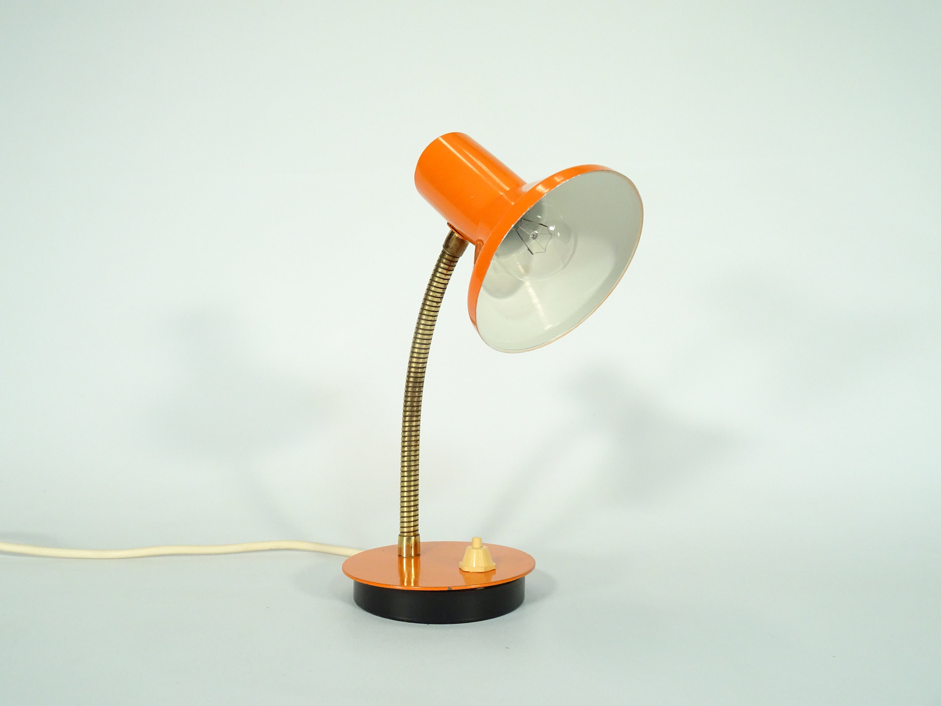 Vintage Desk Lamp Adjustable Table Orange Light Lightning 70s Retro Goosneck - Retro Table Lamp Orange Vintage Desk Lamp Adjustable Table Orange Light Lightning 70s Retro Goosneck - Retro Table Lamp Orange