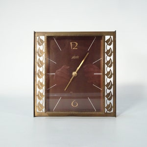 Vintage Wall Clock / 60s Germany / Atlanta / Brass Clock / 60s Wall Clock / Retro Brown Clock / Retro Watch / Rustic Clock / MCM