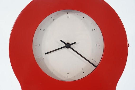 Vintage IKEA PS Red Clock Cabinet: Thomas Eriksson Design, 90s