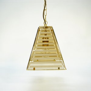 Vintage Hängelampe / retro Hängelampe / 80er Jahre / Vintage Kronleuchter / Hollywood Regency / Mid Century Modern / Pyramidenlampe / Space Age