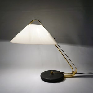 Vintage Table Lamp / Vintage Desk Lamp / Hillebrand Style / Mid Century Modern / Space Age / 70s / Retro Lamp / Brass & Plastic Lamp