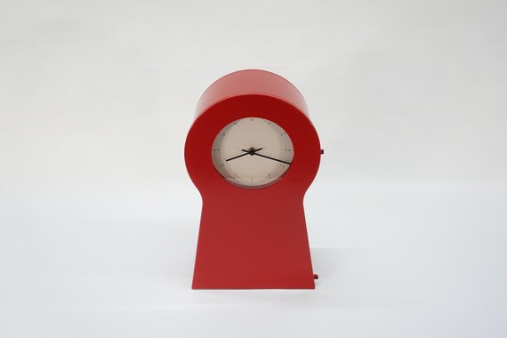 Vintage IKEA PS Red Clock Cabinet: Thomas Eriksson Design, 90s