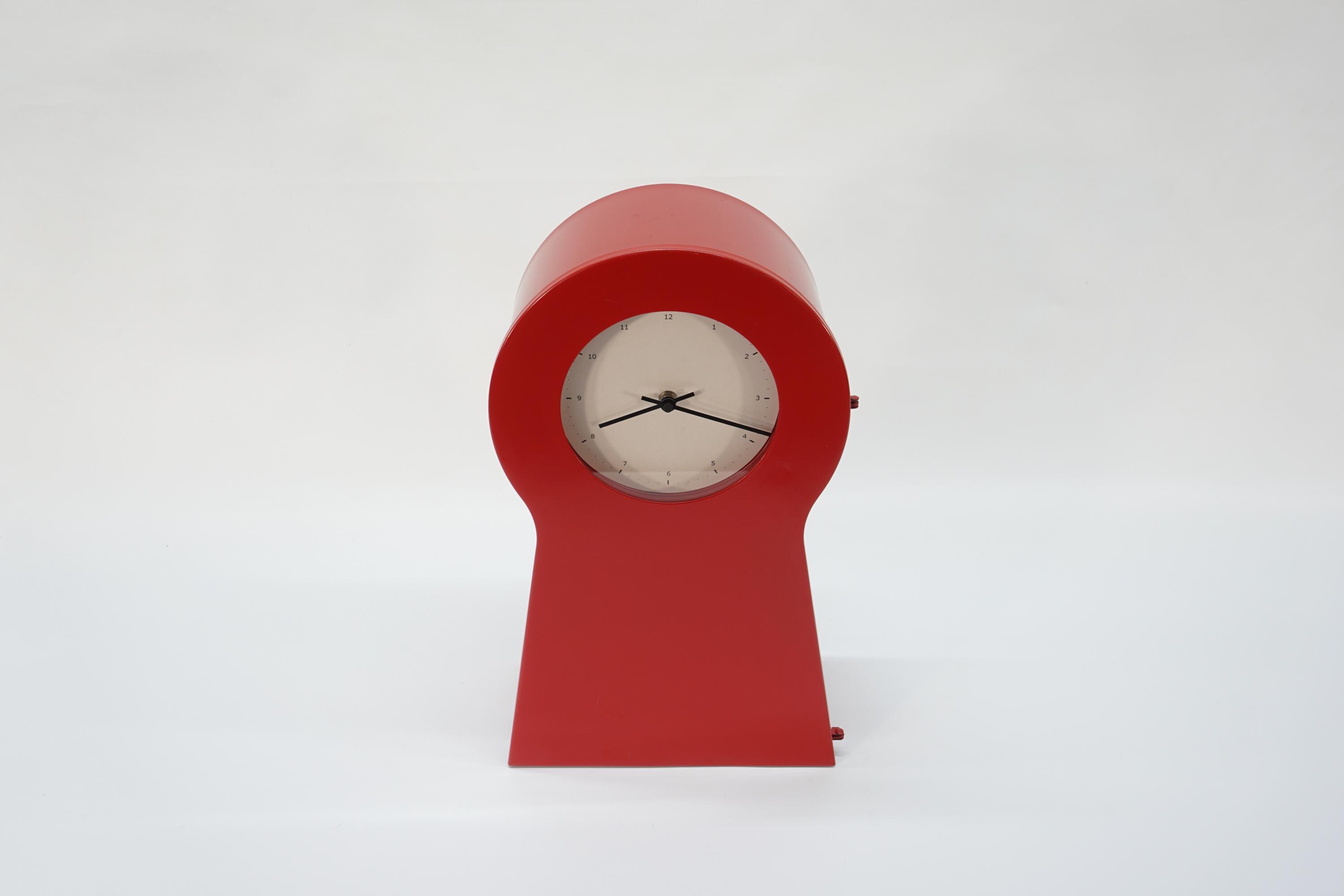 Vintage IKEA PS Red Clock Cabinet: Thomas Eriksson Design, 90s