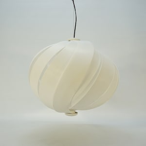 XL Vintage Hängelampe / Guzzini Alcantara von Carlo Ponzio / Space Age Deckenlampe / 70s / Harvey Guzzini / Retro Hängeleuchte / kugelig