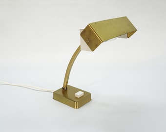 Vintage Brass Desk Lamp by Pffalfe Leuchten  / Mid Century Bankers Lamp / Modernist Light