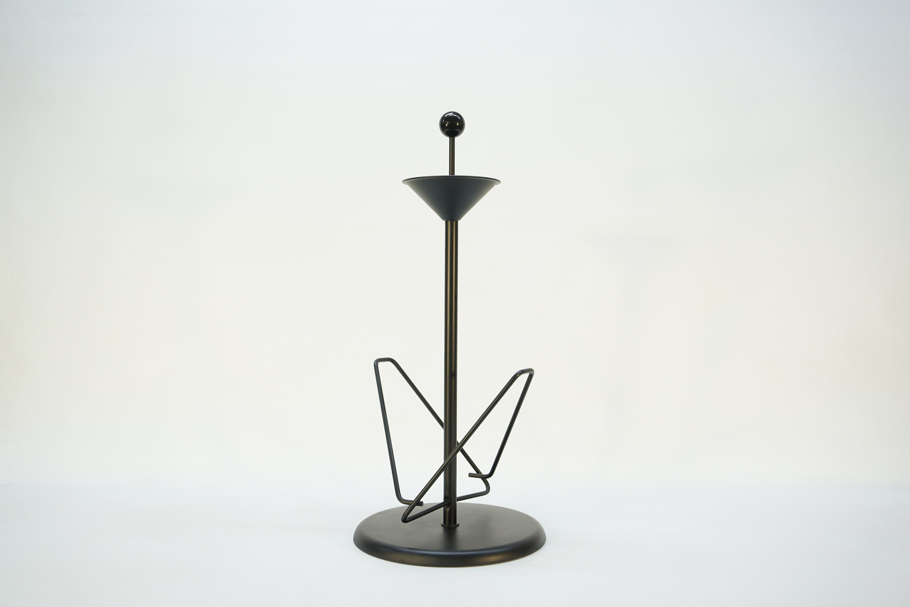 Vintage Post Modern Magazine Rack: 80s Metal Vinyl Holder
