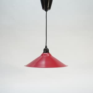 Vintage Pendant Lamp by Ikea / Post Modern Hanging Light / Red 80s Lamp