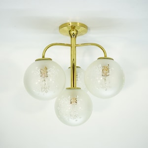 Vintage Ceiling Lamp / Flush Mount Lamp / 70s / Staff Style / Mid Century Modern / Sputnik Style / Retro Ceiling Lamp / Vintage Light / Gold