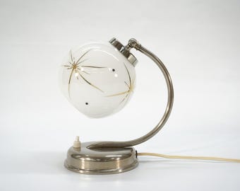 Vintage art-deco bureaulamp / vintage beige tafellamp / verstelbare lamp / jaren 50 / retro licht / moderne lamp halverwege de eeuw / art deco licht / MCM