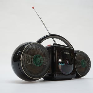 Vintage Philips Roller 2 Boombox / Philips Radio Cassette Player / Sound Recording System / Space Age / 80s Radio / Mid Century Modern