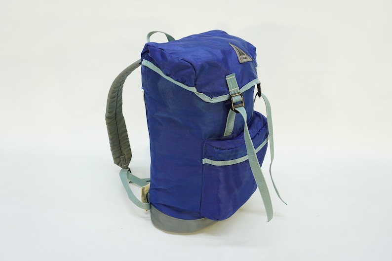 Vintage Backpack / 70s Blue Backpack / Vintage Rucksack / Hiking Backpack / Travel Backpack / Vintage Fashion / Vintage Travel / Retro Bag image 2